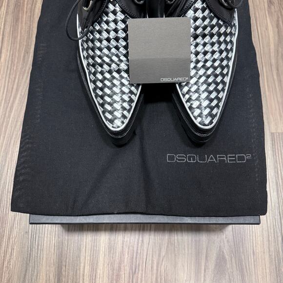 DSQUARED2 Rare Runway Lace Up Shoes Black Silver EU 41.5 main image 6